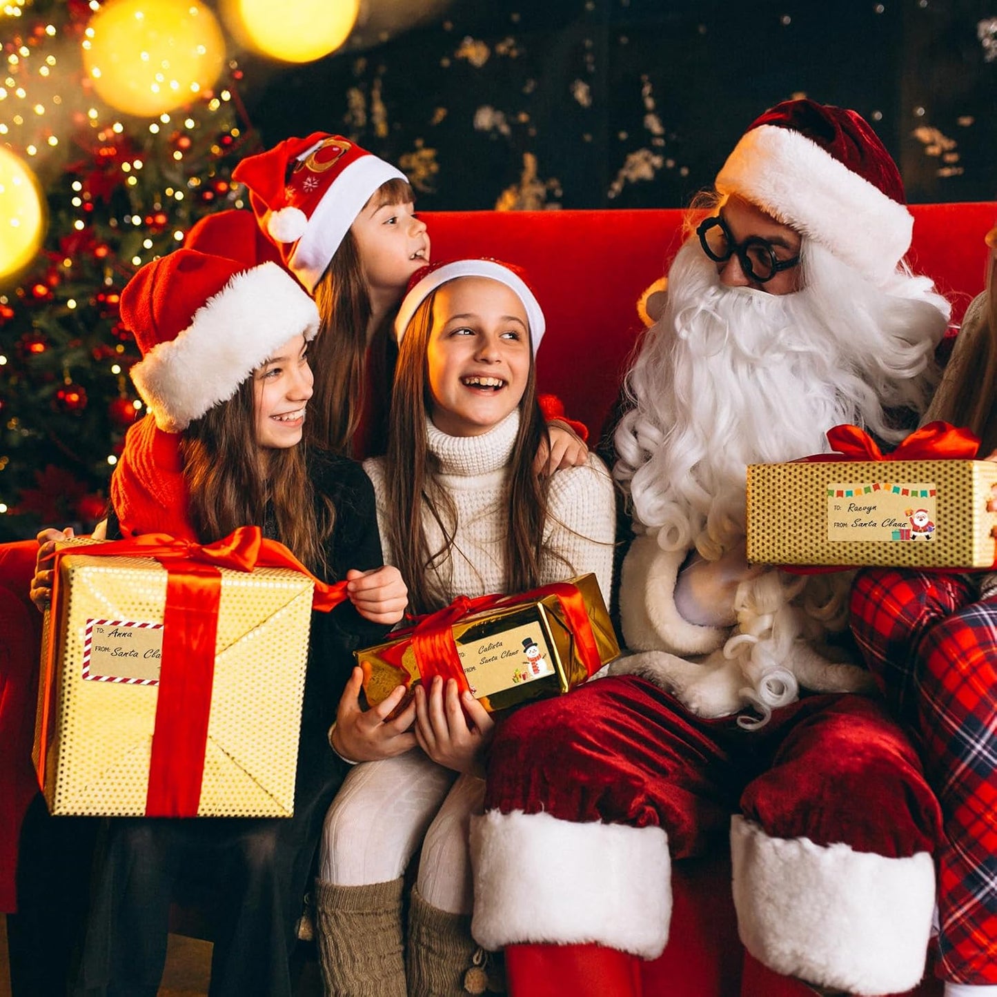 Christmas Gift Tags - Kraft Brown Gift Tags Christmas Presents | Christmas Gifts for Women Men Mom - Christmas Wrapping Paper - Christmas Decorations- 2.95 x 1.6 Inch