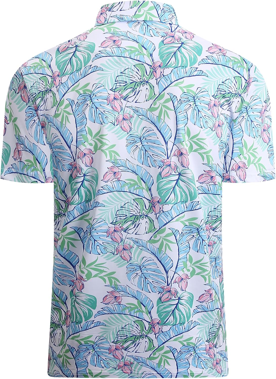 Alex Vando Mens Hawaiian Golf Shirt Moisture Wicking Digital Print Golf Shirts for Men