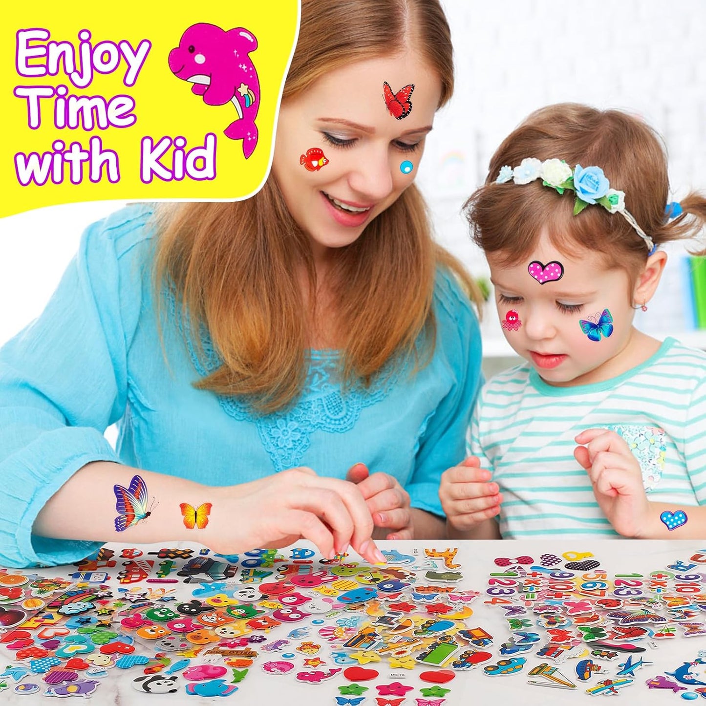 3D Stickers for Kids & Toddlers, 500+ 3D Puffy Stickers Including Animals, Letters, Numbers, Dinosaurs, Cars and More for Boys, Girls, Teachers, Reward, Craft Scrapbooking