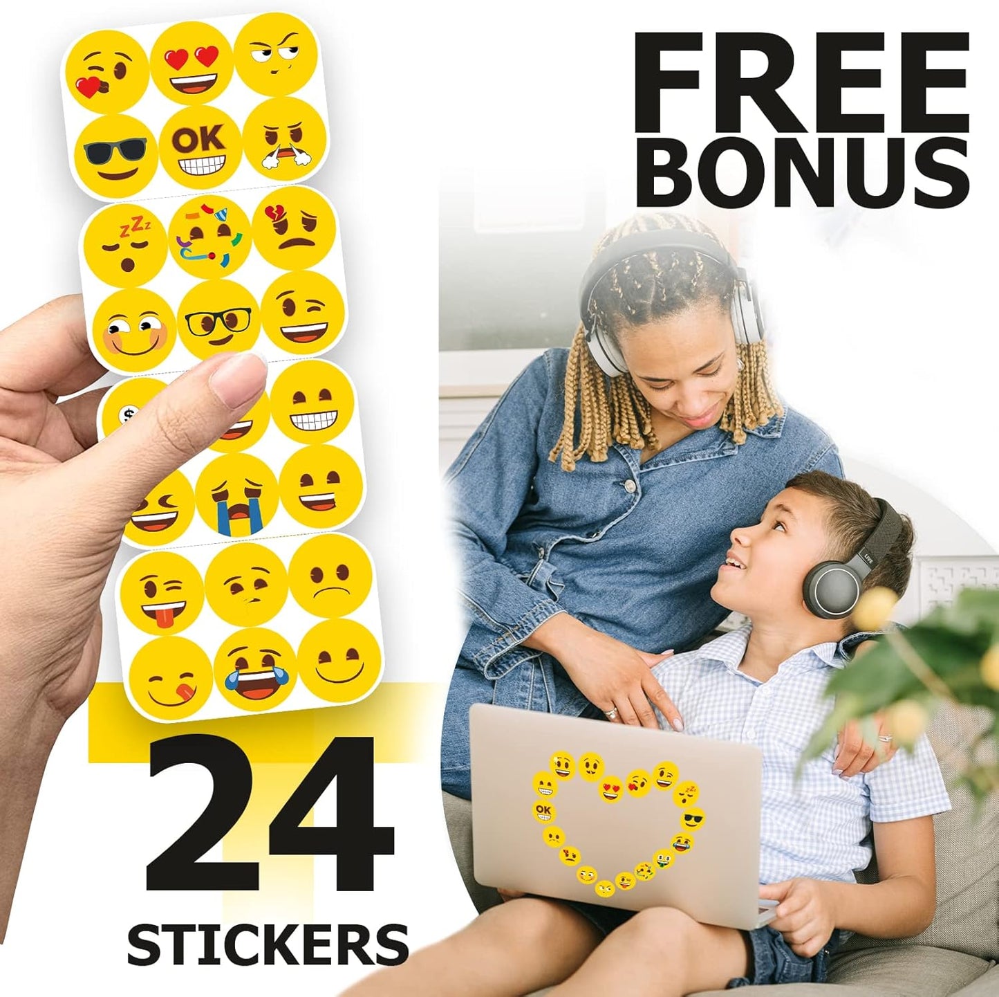MORCART 54Pcs Emoji Refrigerator Magnets Fridge Magnets for Locker Whiteboard Decorative Magnets - Cute Funny Magnets for School Home Kitchen Office Gift for Teacher Family and Friend