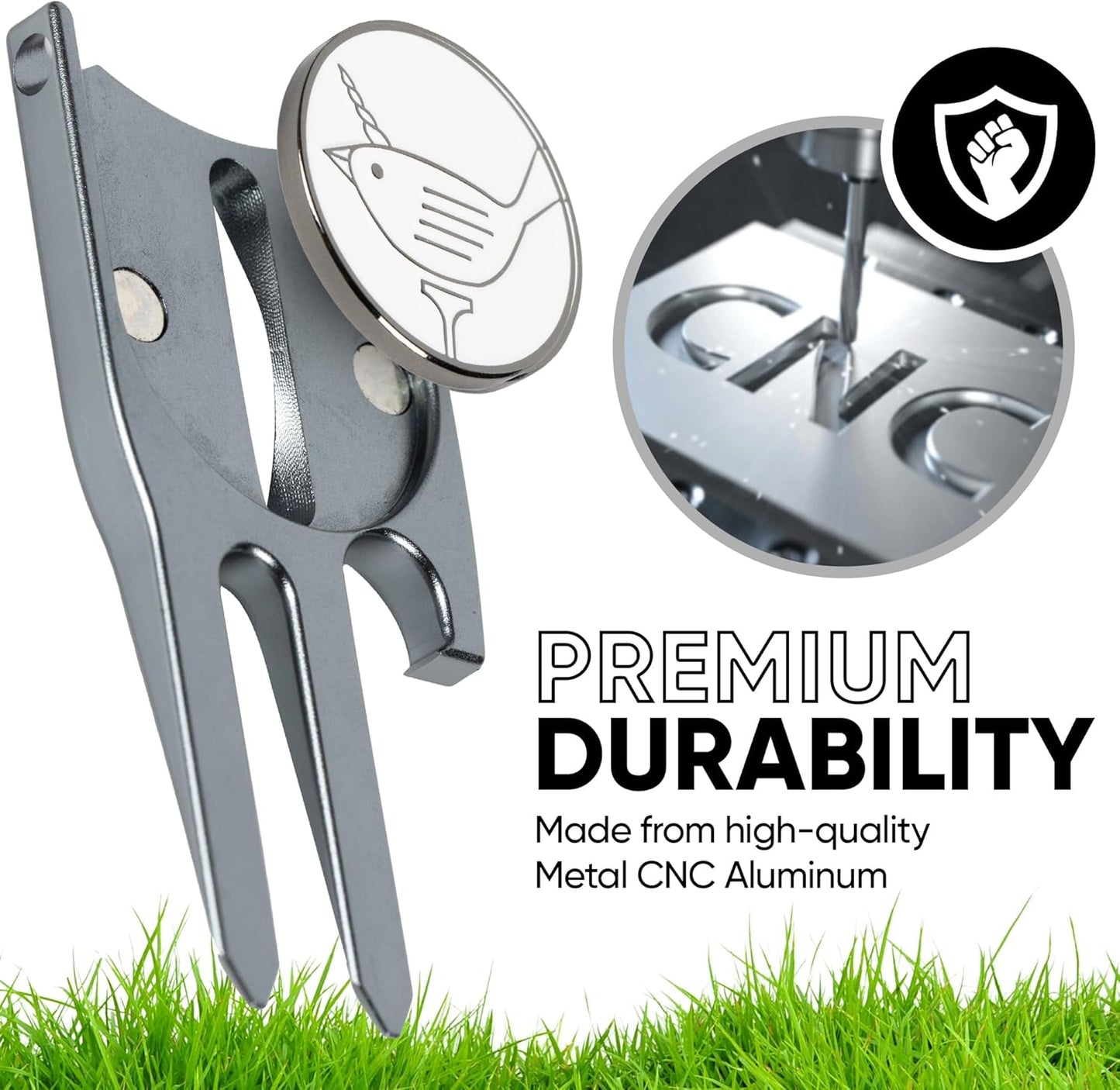 Birdicorn Golf Divot Repair Tool & Golf Ball Marker 6-in-1 Golf Divot Tool