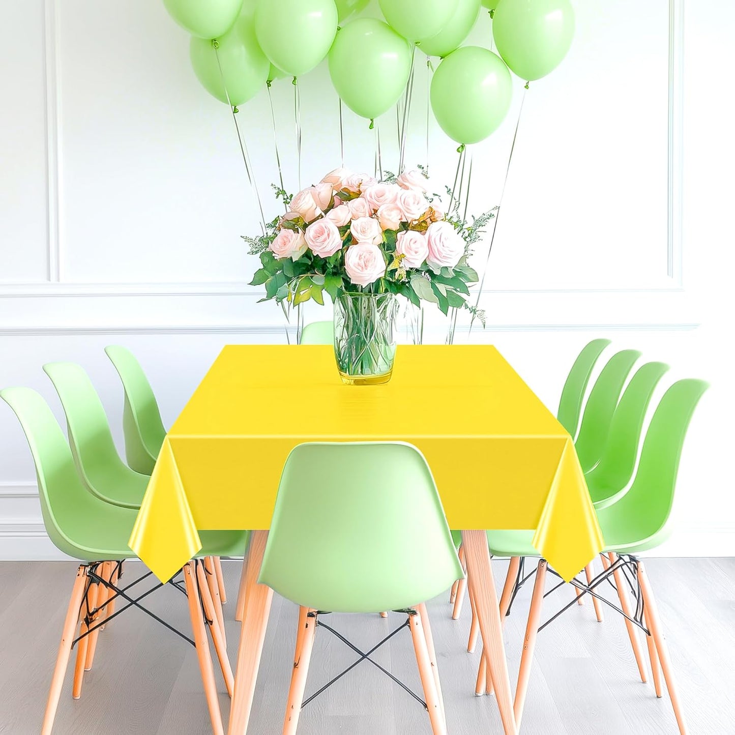 3 Pcs Red & Green & Gold Series Rectangle Tablecloth, 54x72" Solid Color Waterproof & Spillproof Disposable Plastic Table Cover, Durable Party Tablecloth for Dining, Buffet, Picnic, Outdoor Events