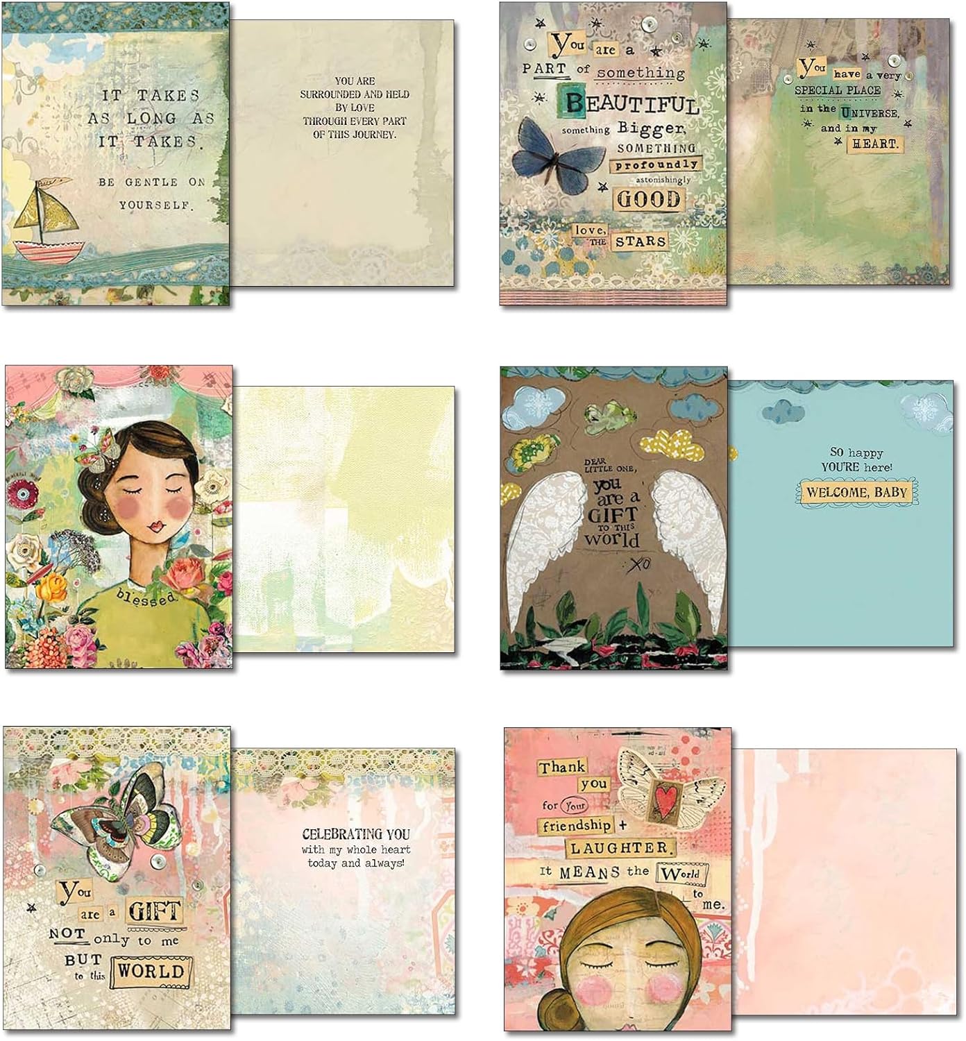Leanin' Tree The Art of Kelly Rae Roberts - Made in USA - 20 All Occasion Cards Assortment Box with Envelopes, Greeting Cards Assortment Box, Includes Birthday, Thank You, Blank, Get Well, Sympathy