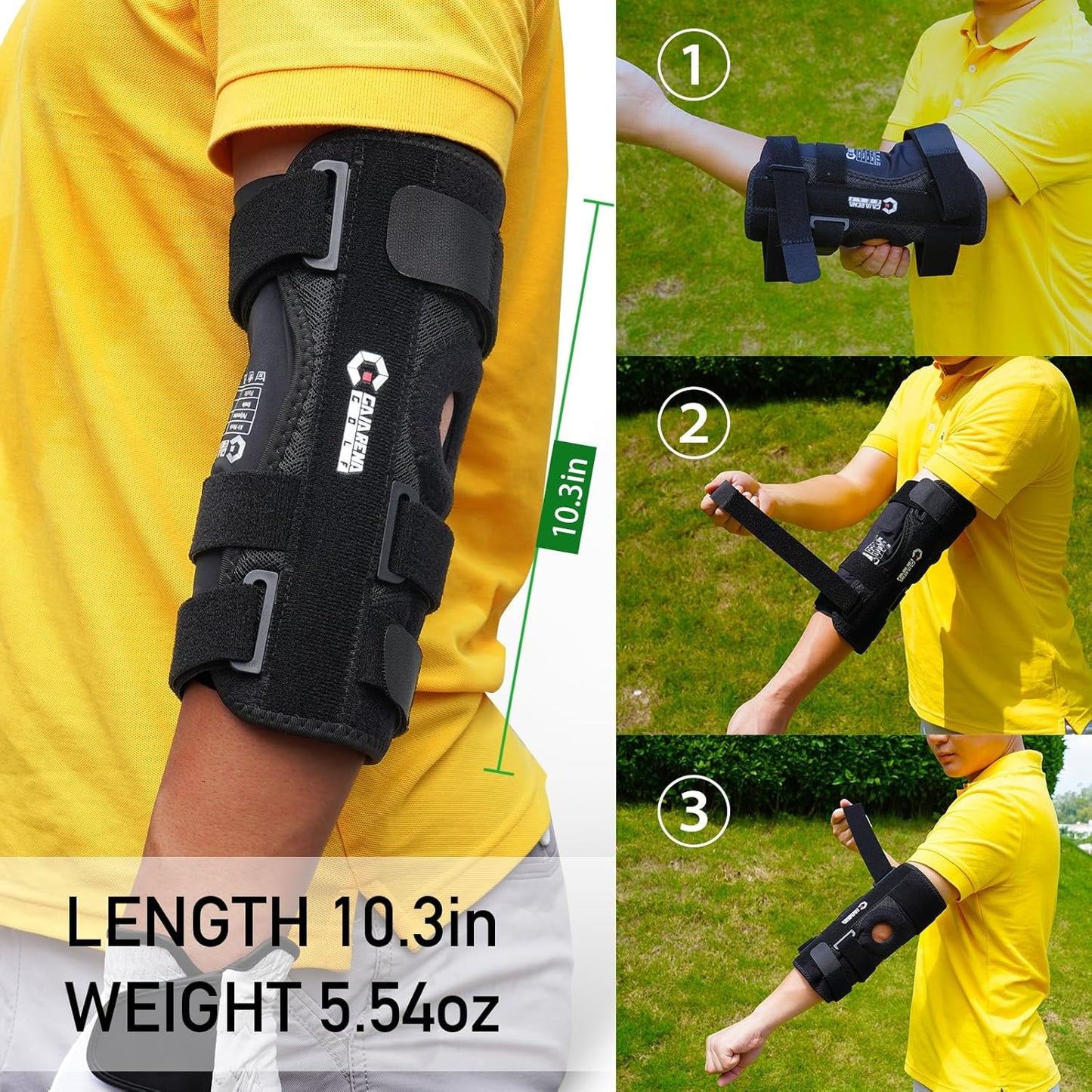 GAIARENA Golf Training Aid Straight Arm Elbow Brace Swing Trainer, Straight Away Swing Trainer Aid to Eliminate Chicken Wing Swing Golf Accessories Practice Equipment Gifts for Men Women Beginner