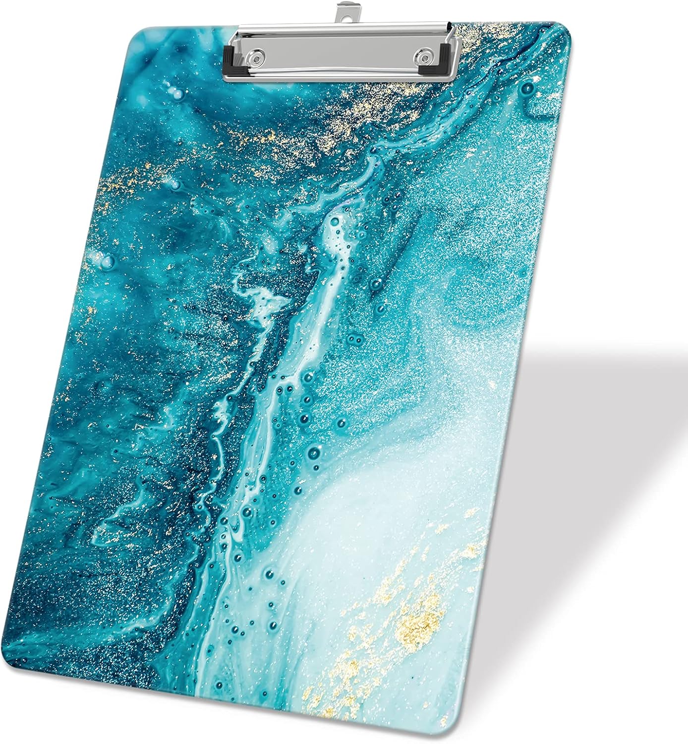 Plastic A4 Clipboards, Cute Clip Board Stardard Letter Size 9 x 12.5 in, Office Decorative for Students Women Men and Kids, Ripple