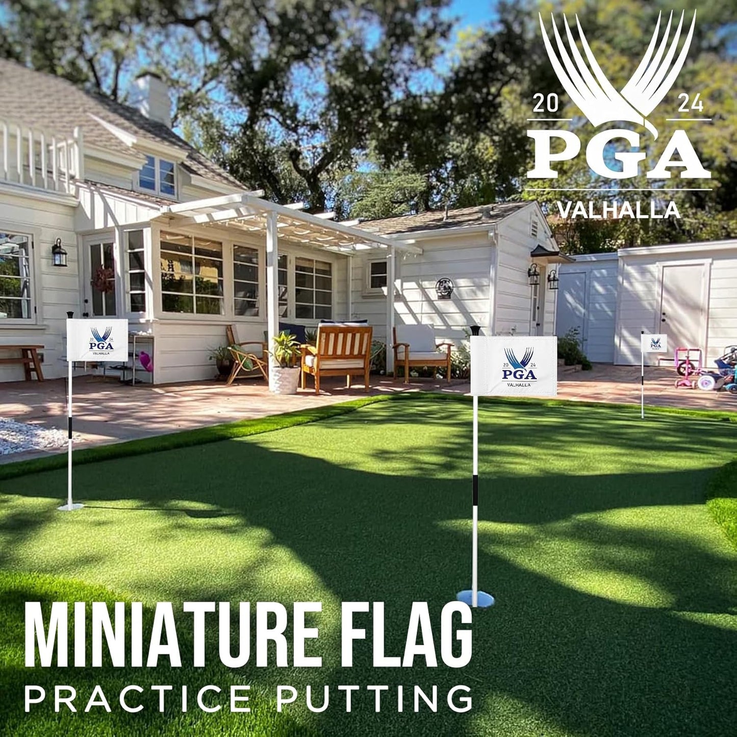 Themed Golf Flag Mini, 8x6 Inch, Double-Sided Silk-Screened, Fade-Resistant 420D Nylon, Ideal for Backyard Practice Putting Green