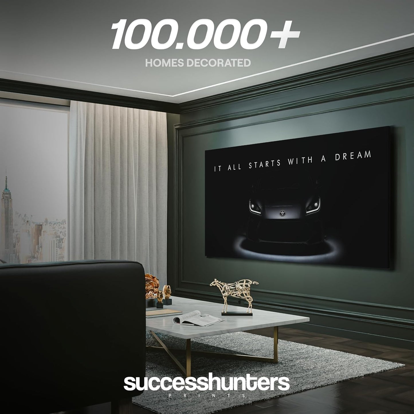 Motivational Wall Art for Office, Super Car Art Canvas, Inspirational Automotive Decor for Toyota GR86 Sportscar Lovers, Motivational Wall Decor for Home, Car Poster (24" x 48" in)