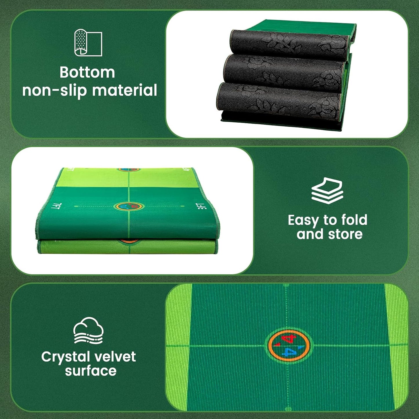 Golf Putting Game Putting Green Golf Putting Mat Indoor Outdoor Pratice Golf Game Set for Office Backyard Party