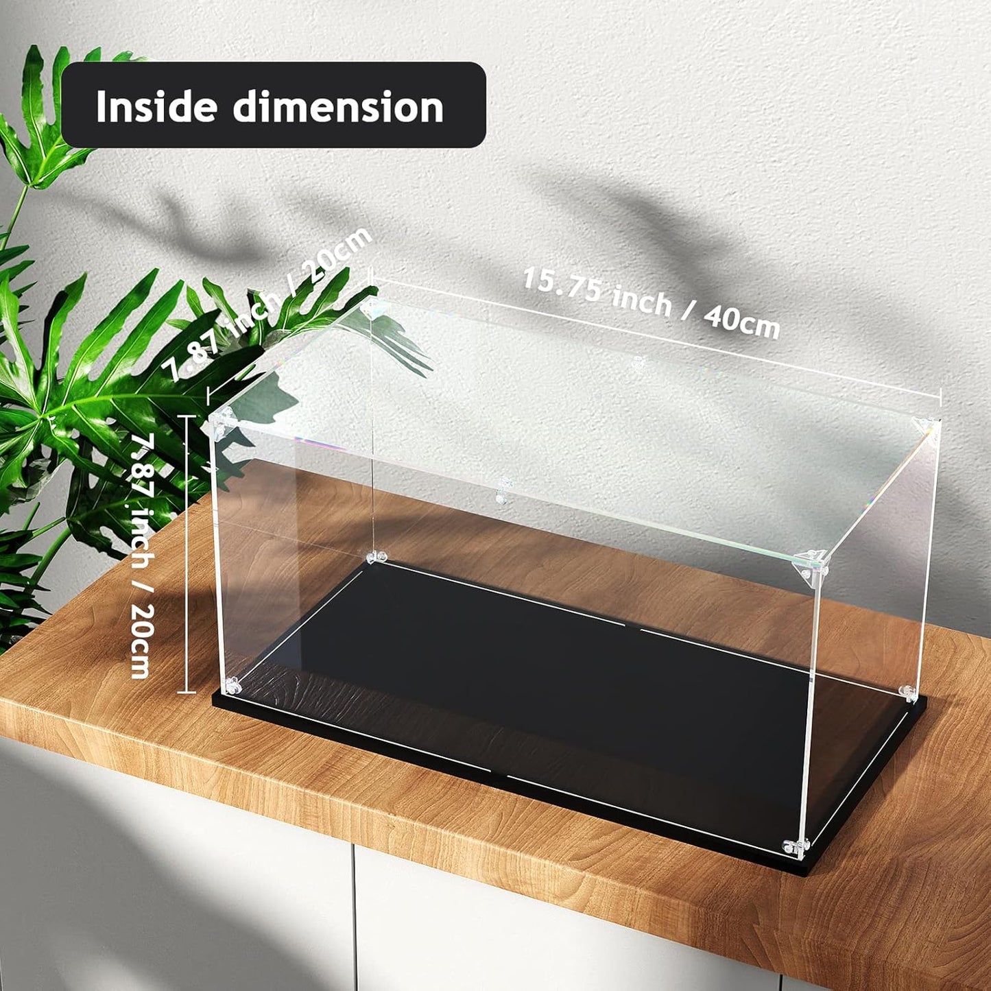 Clear Acrylic Display Case ,Self-Assemble Showcase for Collectibles, Action Figures, Dolls, Toys - Alternative Glass Box for Commemorative Gifts(16x8x8 inches, 40x20x20 cm)