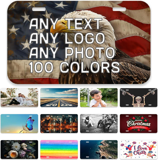 Custom License Plate,6x3 Inches Front License Plate,Thick Rust-Free,Custom Car Tags,Personalized License Plate for Kids Toy Car | Bike