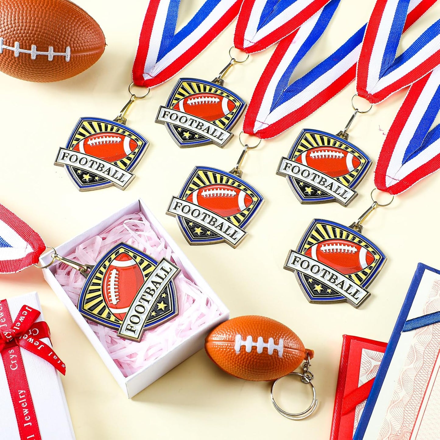 10/20 /30/40 Pcs Award Medals Bulk Sports Medals with Neck Ribbons 2.4 Inch Winner Award Trophy Prize Gift for Sports Themed Party Favors Tournaments School Match
