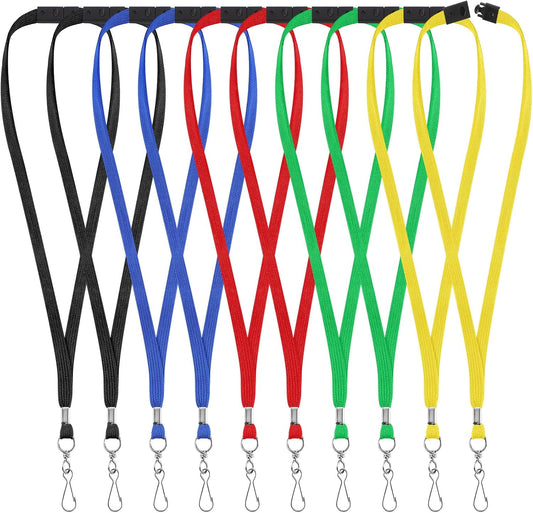 50 Pcs Breakaway Lanyard for Id Badges Lanyards Break Away Safety Lanyard Teacher Volunteer Student Team Lanyards for Keys (5 Colors)