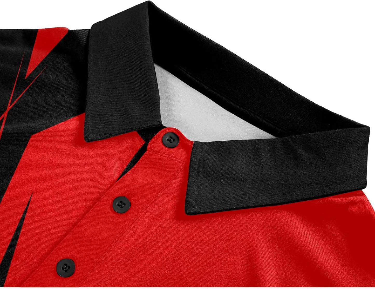 SCODI Mens Golf Shirt Moisture Wicking Performance Sport Short Sleeve Print Golf Polo Shirts for Men