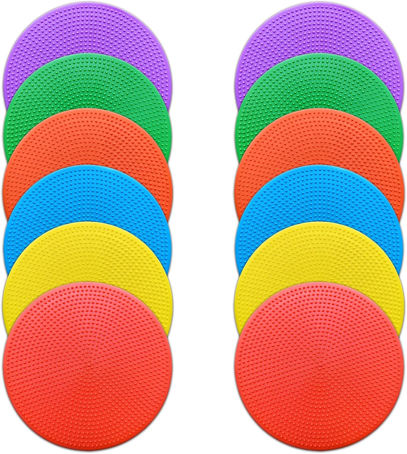 Poly Spot Markers 9 inch Non-Slip Rubber Agility Training Markers Floor Dots Flat Field Cones for Football, Soccer, Basketball, School Exercise Drills, Dance Practice
