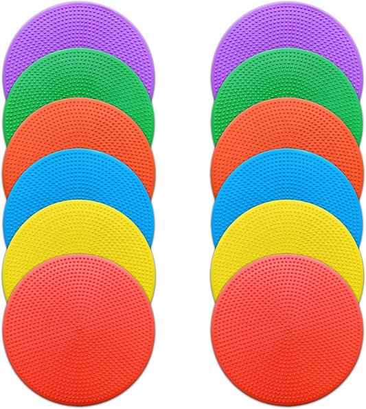 Poly Spot Markers 9 inch Non-Slip Rubber Agility Training Markers Floor Dots Flat Field Cones for Football, Soccer, Basketball, School Exercise Drills, Dance Practice