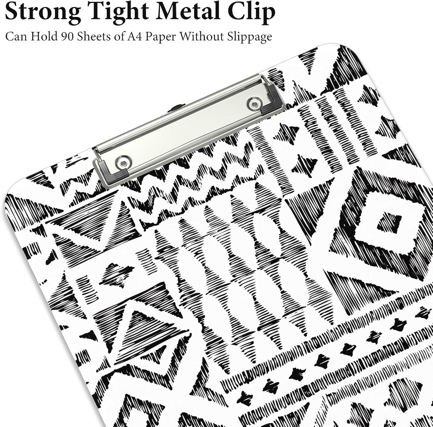 Rimilak Plastic Clipboards with Metal Clip, A4 Letter Size 9 x 12.5 in, Office Decorative for Students Women Men and Kids, Cute Custom Pattern, Abstract Diamond