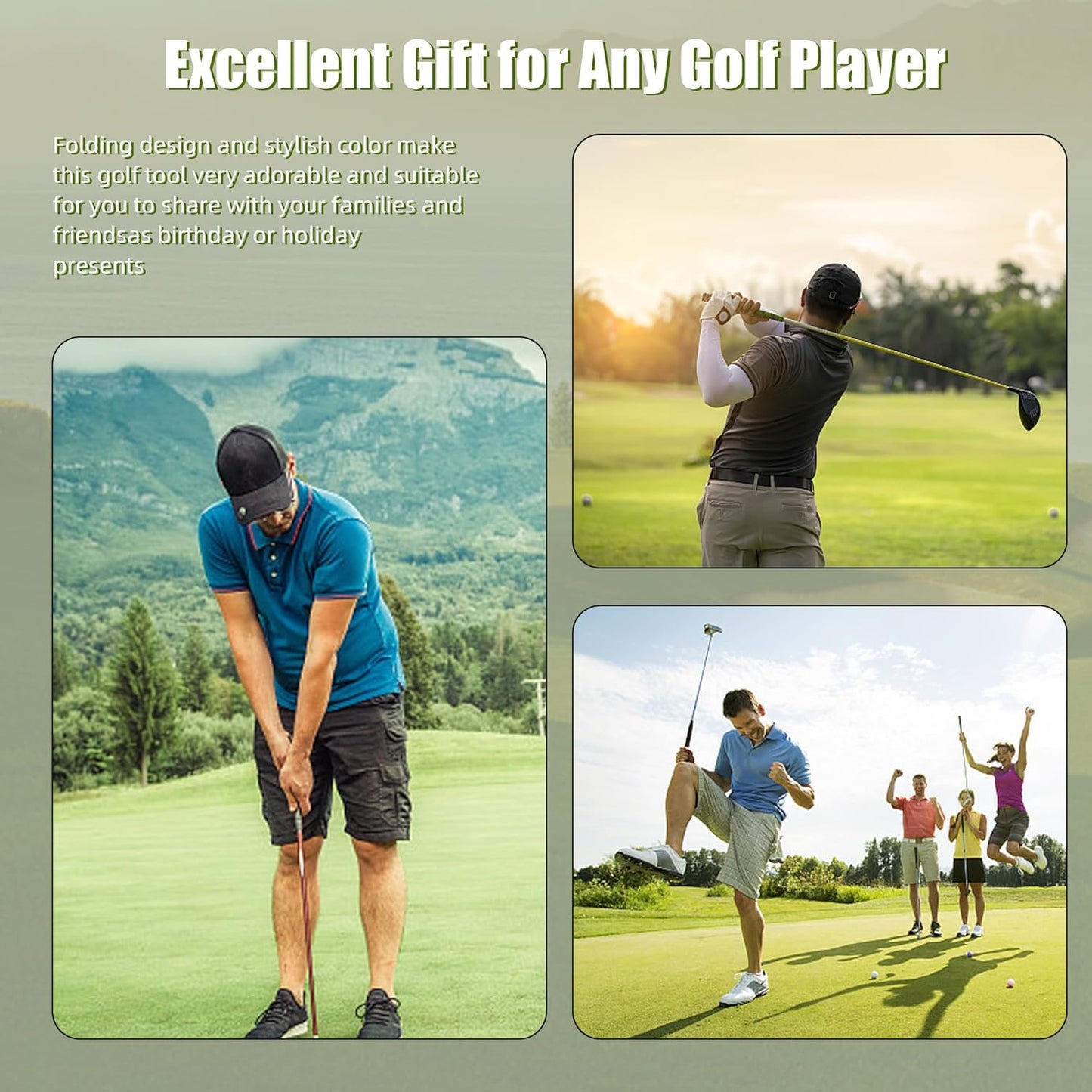 Mile High Life Golf Divot Repair Tool, All Metal Foldable Divot Tool with Pop-up Button & Magnetic Ball Marker, 2-6 Pack