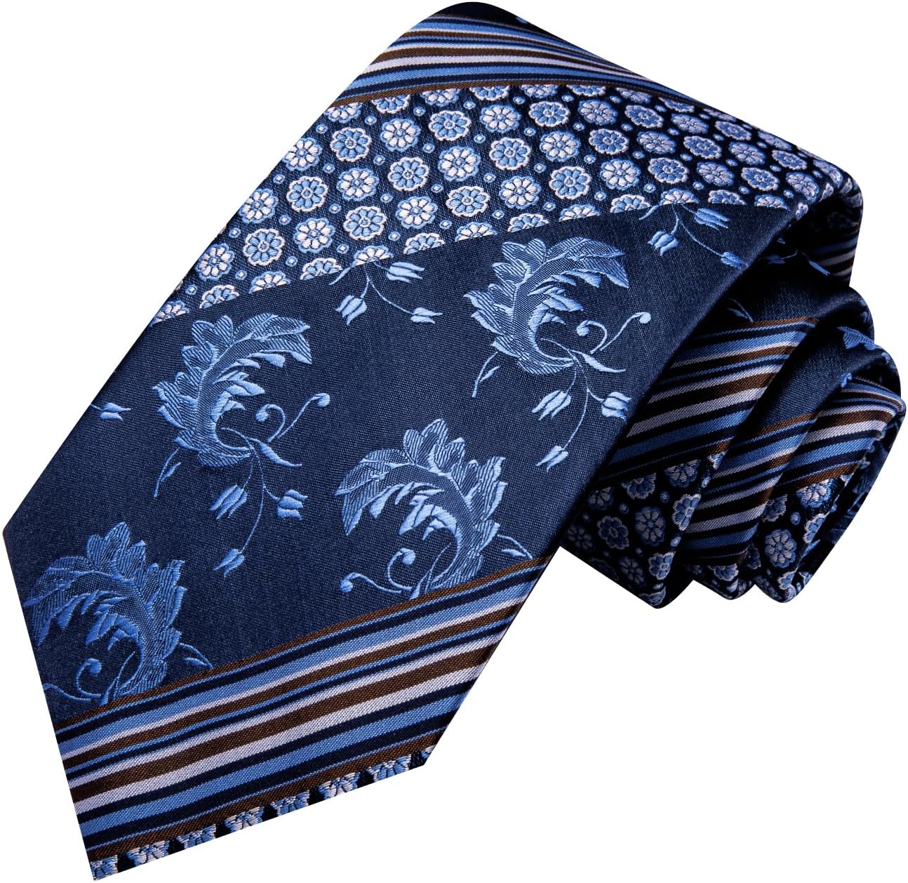 Hi-Tie Men 63inches Tie Set Extra Long Necktie Paisley Tie Pocket Suqare Cufflinks Big and Tall Men Tie