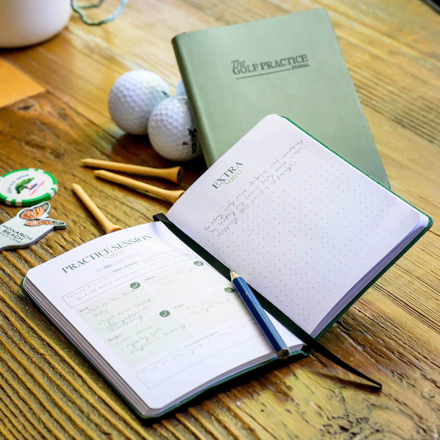 Maximize Your Practice, Track Progress, and Elevate Your Golf Game with Research-Backed Strategies, Stylish Leather Design, Track Club Yardages