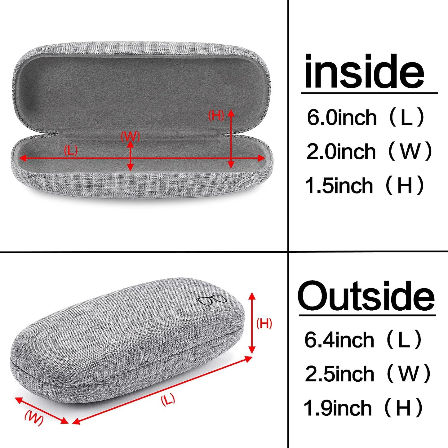 Vemiss Hard Shell Eyeglasses Cases, Linen Fabrics Protector Sunglasses Case, Large Glasses Case