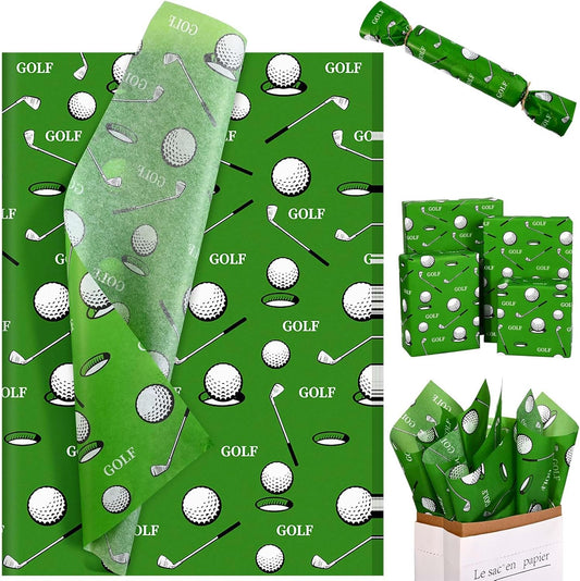 Sanixin 100 Sheets Golf Tissue Paper Golf Sports Wrapping Paper for Golf Theme Party DIY Crafts, 14 x 20 Inches