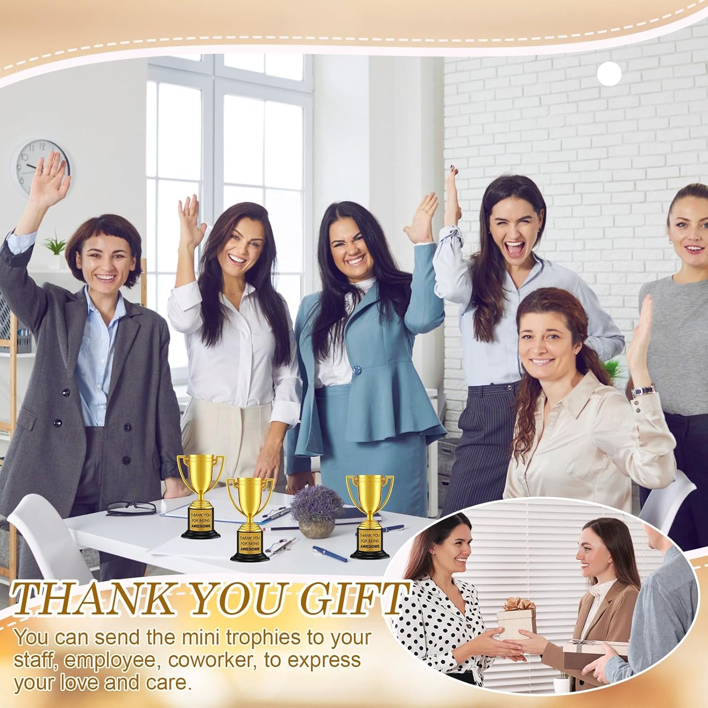 Highergo 24 Pcs Mini Trophies Awards Plastic Gold Trophy Cups Party Favors Adults Metal Trophy with Stickers for School Football Golf Sports Competition Staff Reward Appreciation Gifts