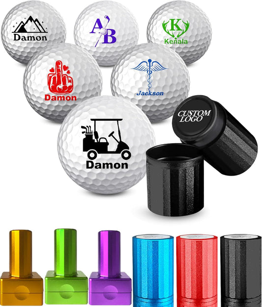 Custom Golf Ball Stamp, Personalized Golf Ball Marker Stamp with Waterproof Ink, Customized Name Stamp with Your Logo, Initial, Name, Golf Ball Stamper, Gifts for Men Dad Husband Business (Design-06)
