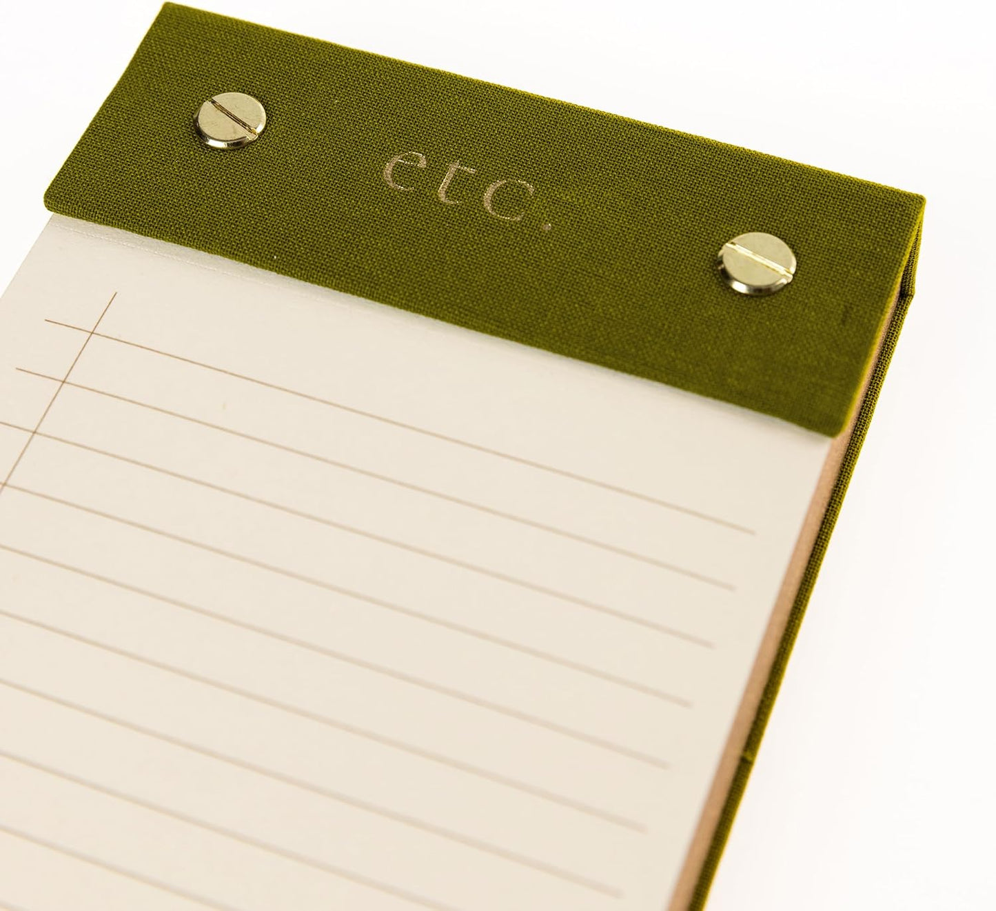 Graphique Post-Bound List Pad Luxe Collection, Perforated Sheets To-Do Notepad, Hardcover Binding, Gold Foil Embossing, 100 Pages, 4” x 9.75”, Olive Green