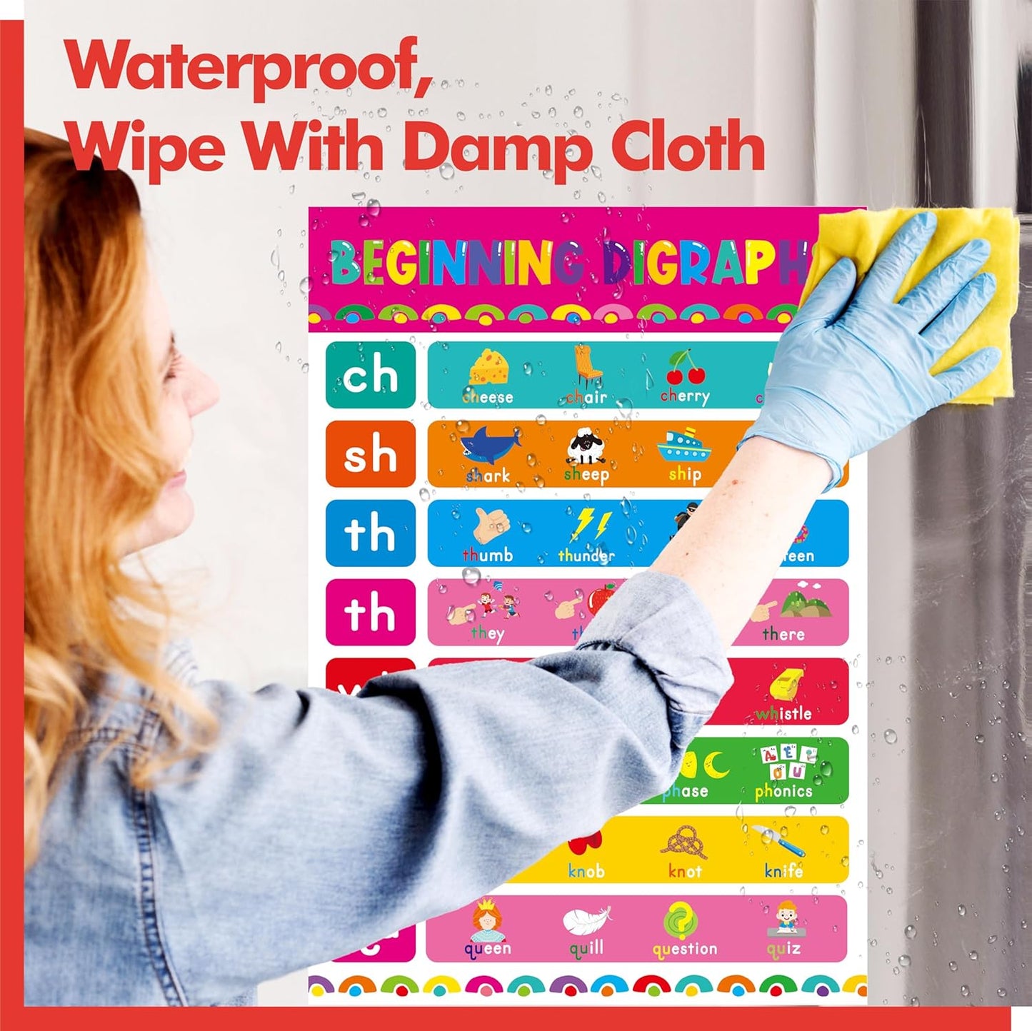 17 English Phonics Posters, Language Education Charts, Learning Vowels, Alphabet Posters, PET Film Covered Phonics Learning Tool For Kindergarten Classroom, Bulletin Board, Kids’ Room, 11”x16”