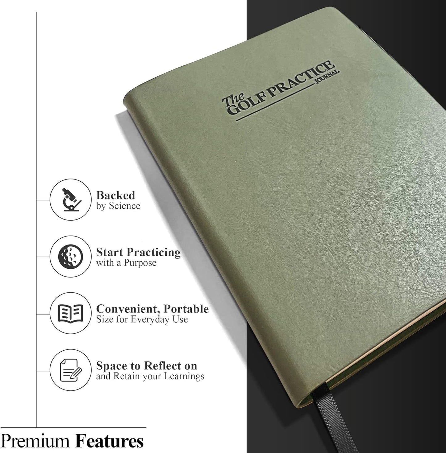 Maximize Your Practice, Track Progress, and Elevate Your Golf Game with Research-Backed Strategies, Stylish Leather Design, Track Club Yardages