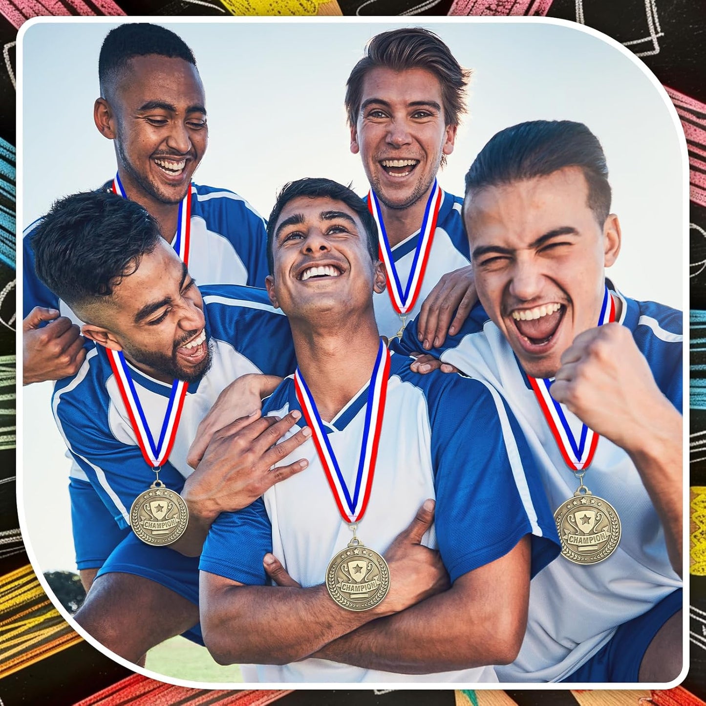 Remuuly 30 Pcs Gold Medals Bulk 2'' Basketball Soccer Baseball Volleyball Football Lacrosse Kickball Cheer Bowling Trophy Medals for Awards for Sports Participation Winner Gift