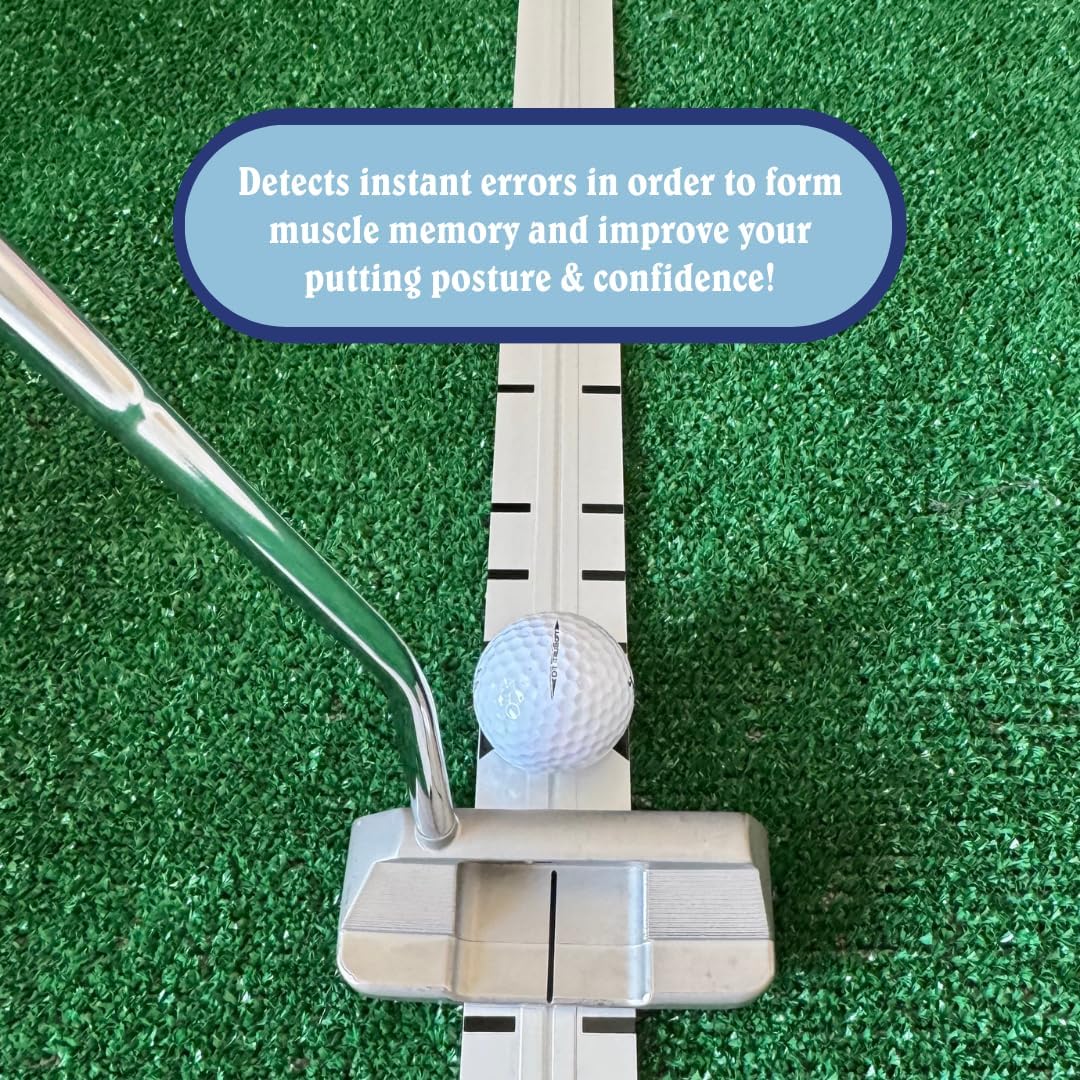 Swing Minder Putting Rail & Golf Stance Training Aid 2-in-1 | Golf Alignment & Putting Ruler 36 Inches with Carrying Case