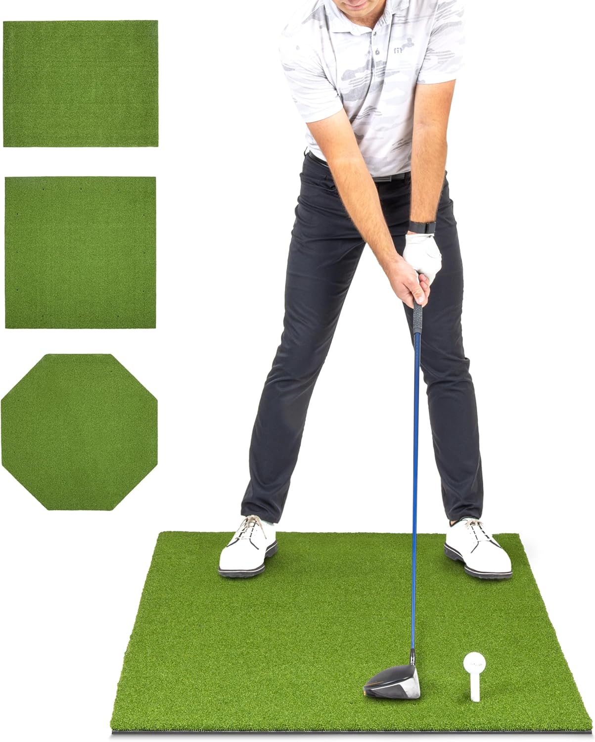 GoSports Elite Golf Hitting Mats for Indoor/Outdoor Practice – Choose Size – Turf Driving Range Mats for Golf Simulators and Practice