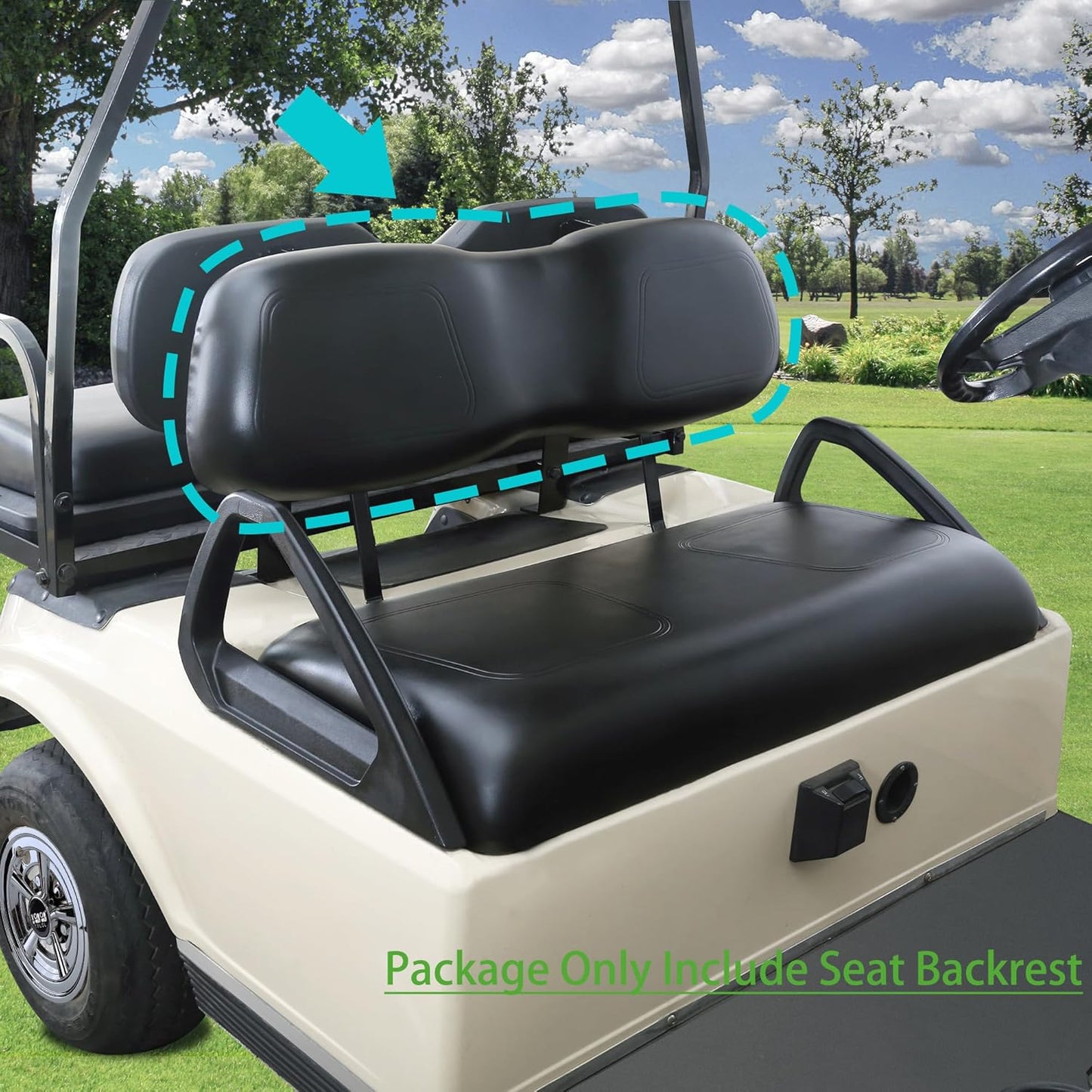 10L0L Front Seat Bottom & Backrest Assembly for Club Car DS 2000.5-up Golf Cart, Factory Style Replacement Cushions