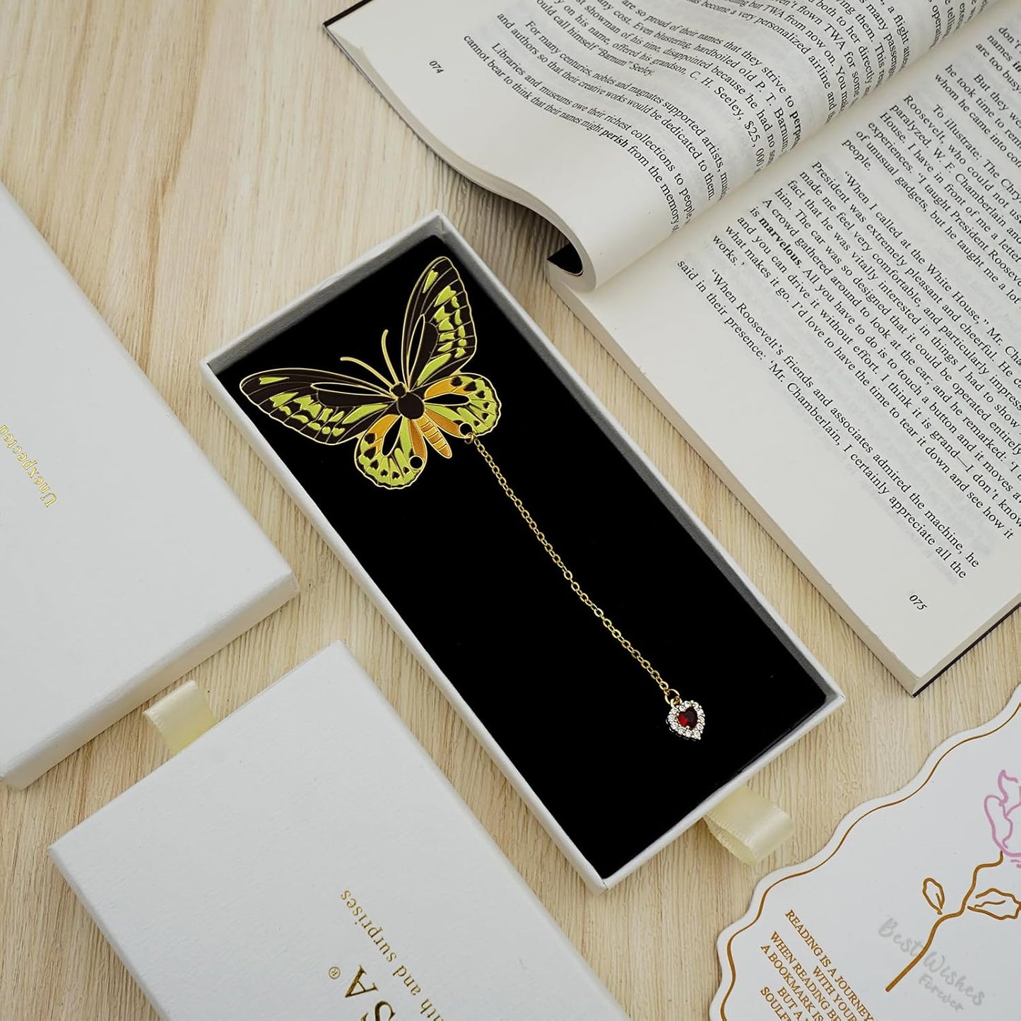 Butterfly Bookmarks for Women,Metal Bookmark,Unique Gifts Book Markers for Women Book Lovers,Teacher Appreciation Gifts,Valentine Mother's Day Christmas New Year Birthday Gift (05-Green)