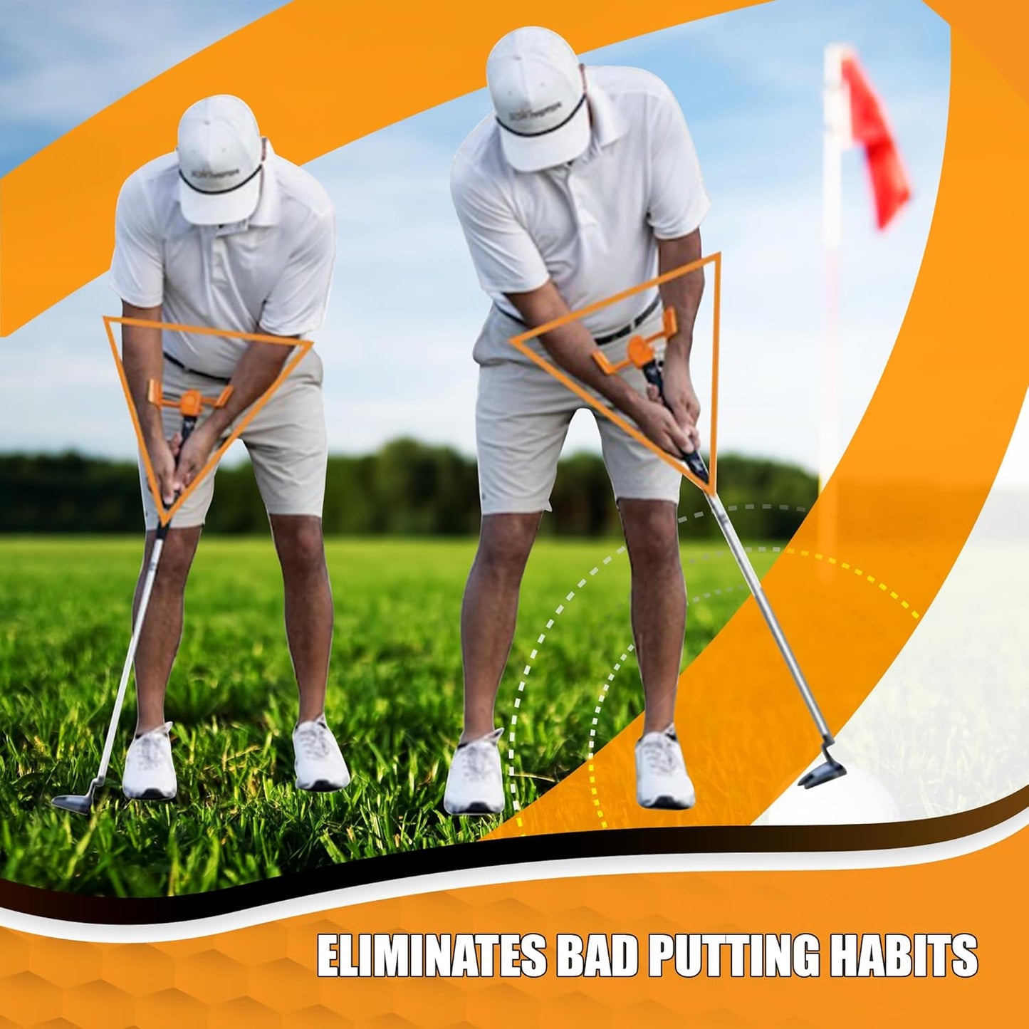 Orange Whip Golf Putting Aid Trainer, Patented Short Game Golf Swing Training for Precision and Accuracy, Made in USA by Orange Whip