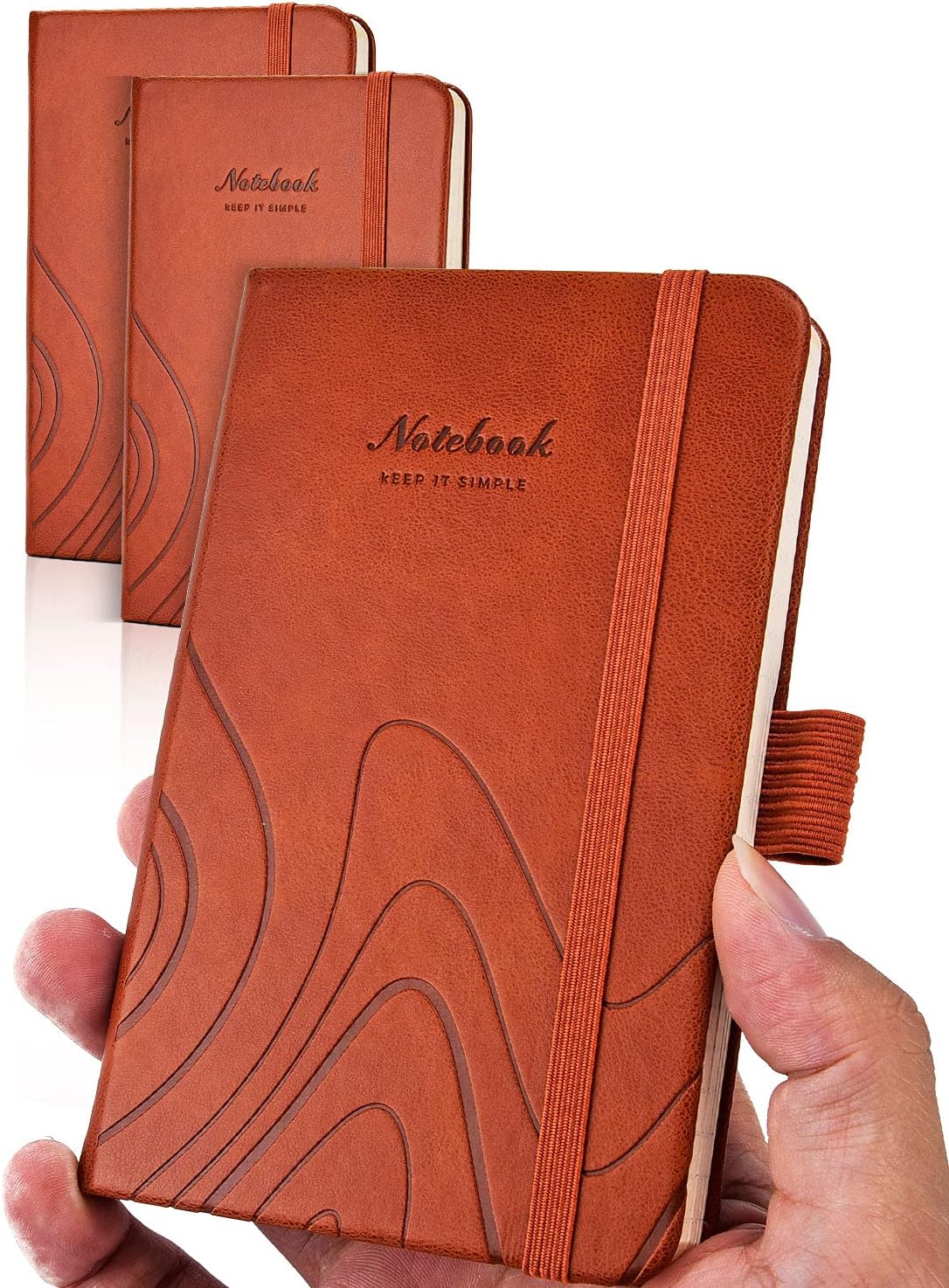 AISBUGUR Pocket Notebook, Small Notebook, Total 320 Pages 2-Pack, 3.7" x 5.7" Pocket Notebook (2 Pack, Brown1)