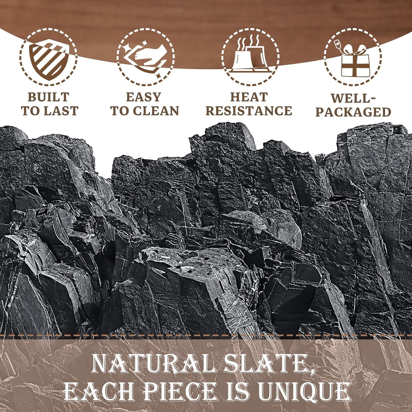 24 Pieces Slate Drink Coasters, GOH DODD 4 Inch Black Coasters Stone Coaster Set, Laser Engraving Blanks with Anti-Scratch Bottom for Home Office Kitchen Housewarming Gifts Wedding Party, Square