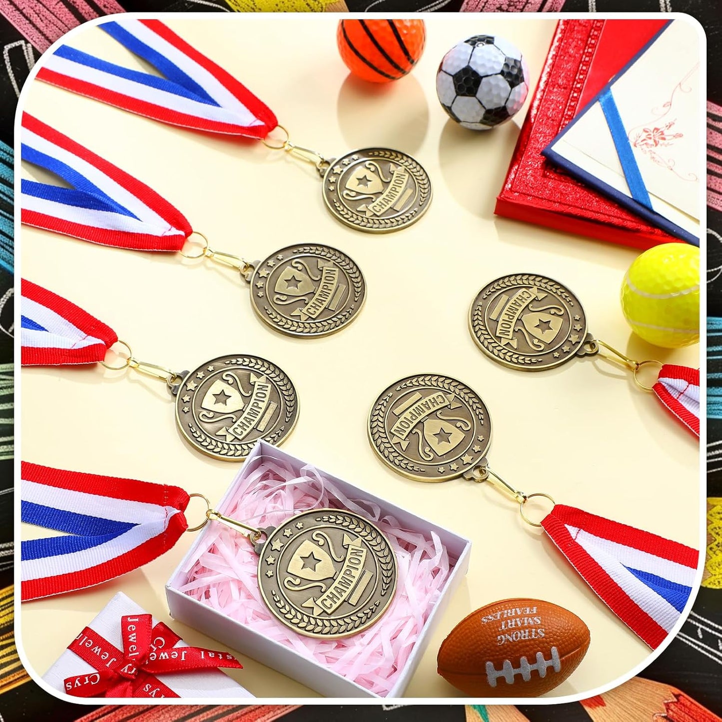 Remuuly 30 Pcs Gold Medals Bulk 2'' Basketball Soccer Baseball Volleyball Football Lacrosse Kickball Cheer Bowling Trophy Medals for Awards for Sports Participation Winner Gift