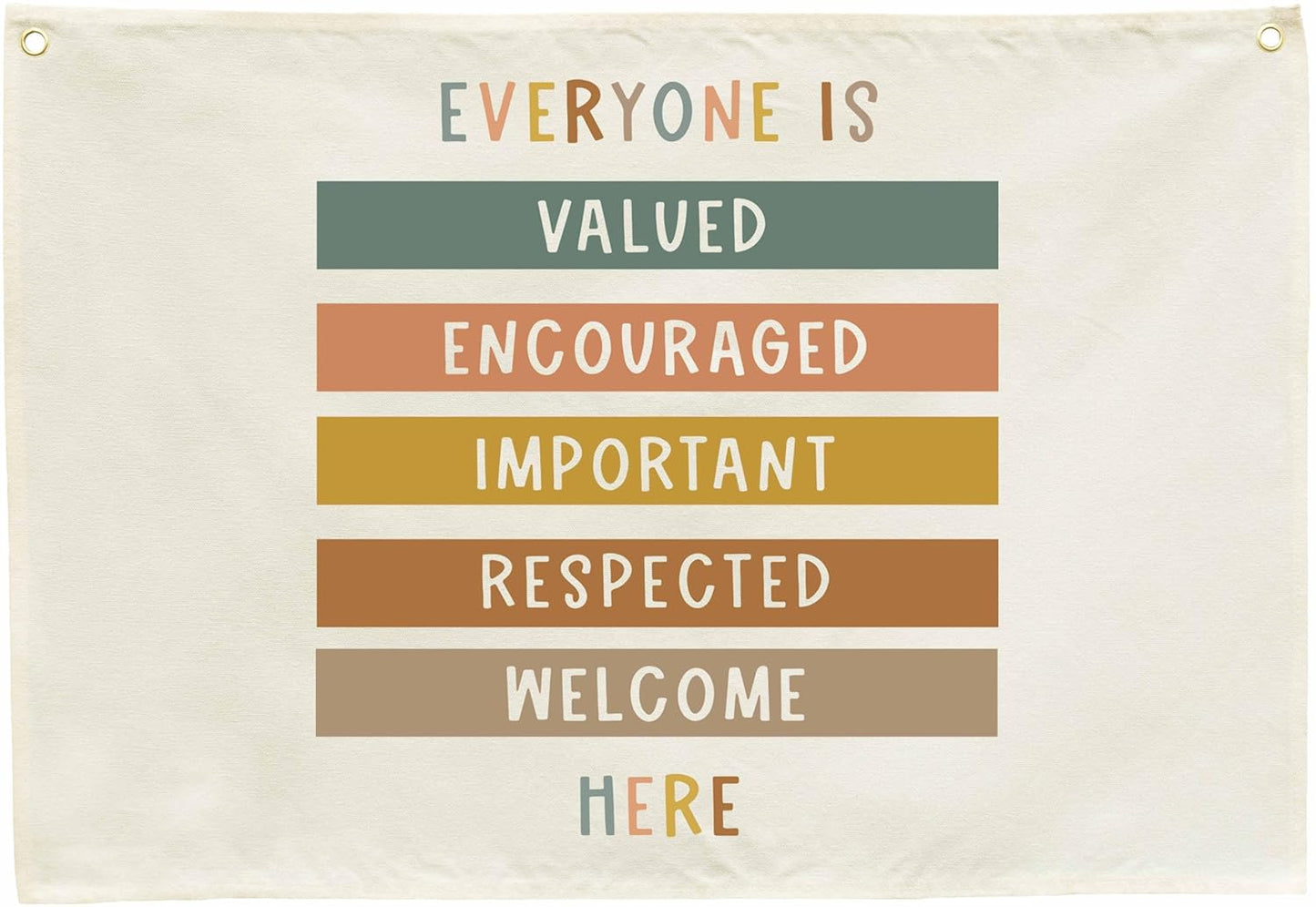 Classroom Poste-Classroom Decor-Teacher Present-Nursery Decoration-Hanging Rectangle Banner Flag Wall Decor Gift-Christmas Gift-Psychology Treatment Office Wall Sign-Everyone is Valved-20L×28.5"W