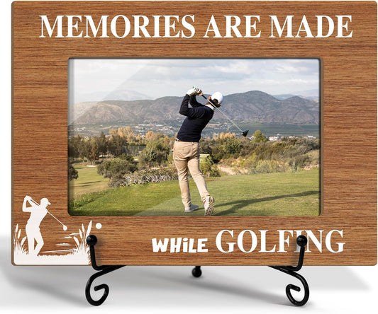 Golf Picture Frame, Sport Themed Gifts For Golf Lover, Gifts for Dad Uncle Friends Colleagues, 4x6 Wooden Picture Frame Tabletop Display Home Decor -22
