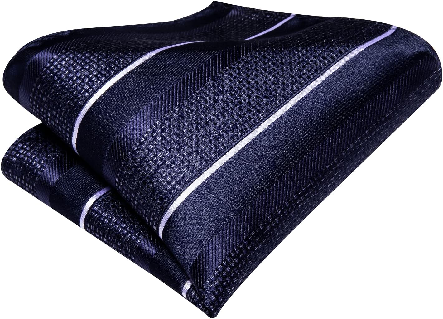 Dubulle Mens Paisley Striped Tie WOVEN Necktie for Men and Handkerchief Cufflinks Set Wedding Formal Business