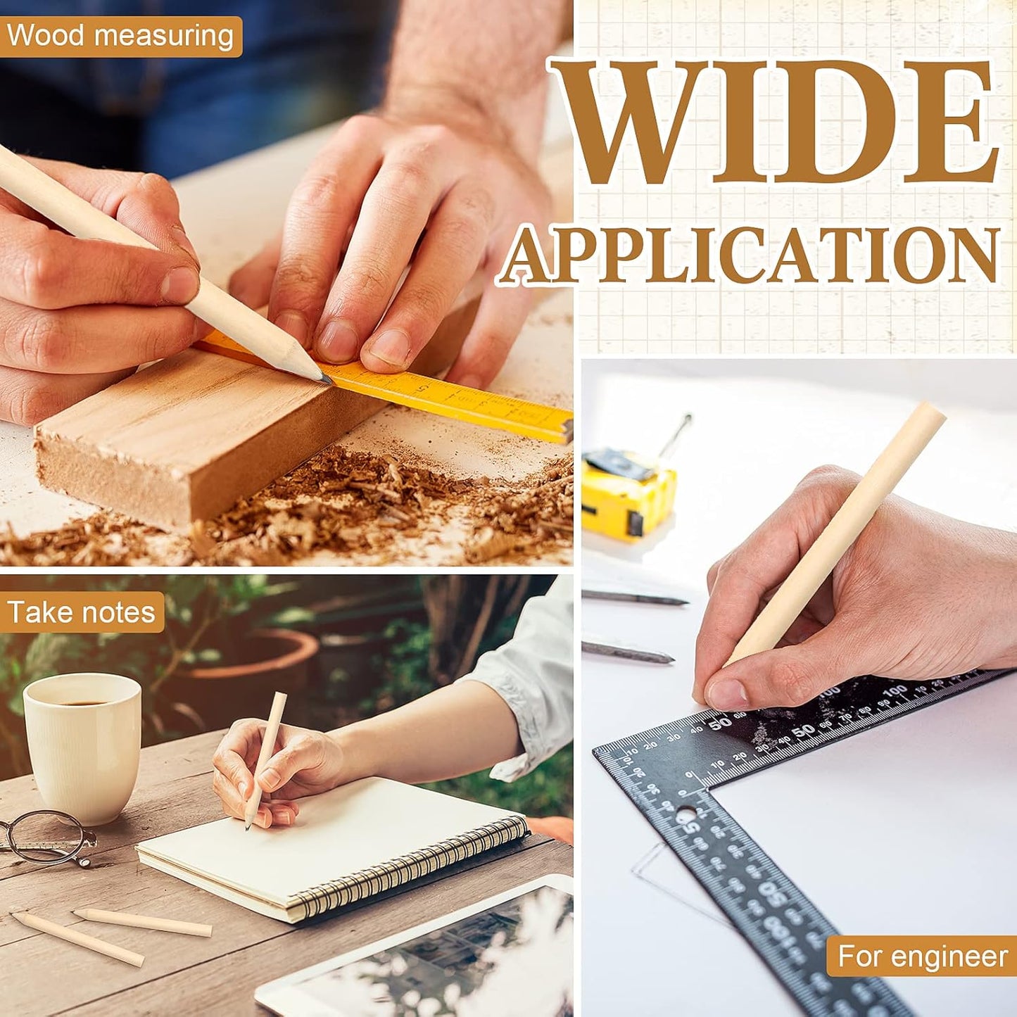 Fuutreo 200 Pcs Golf Pencils Bulk 2 HB Mini Half Pencils Christmas Round Pre Sharpened Natural Wooden Short Gift for Bridal Shower Wedding Boss Employee Gift Supplies, 3.5 Inch