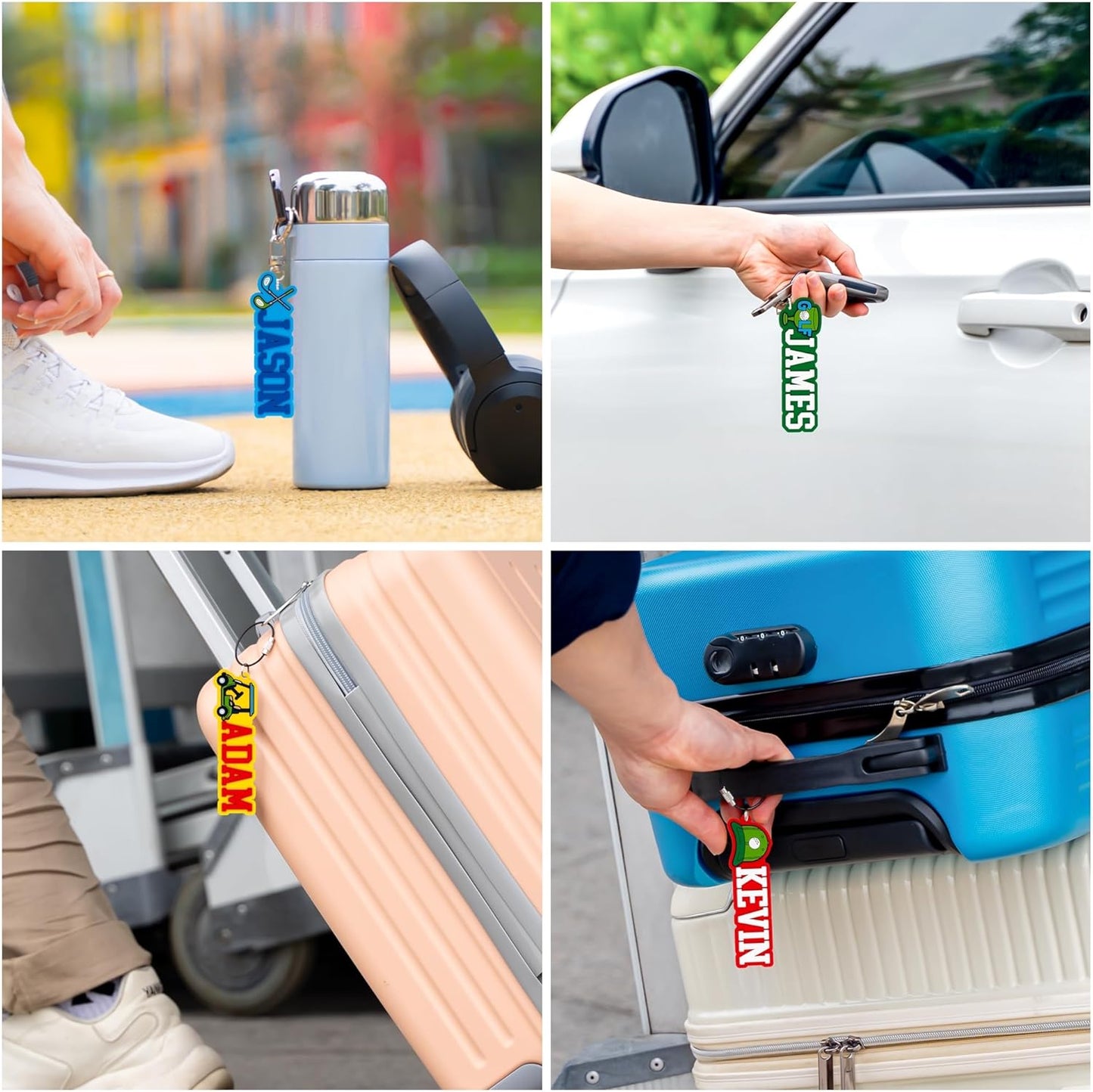 Personalized Sports Golf Keychain – Custom Name Tag, Bag Tag, Luggage Tag – Gift for Kids, Coaches, Teams