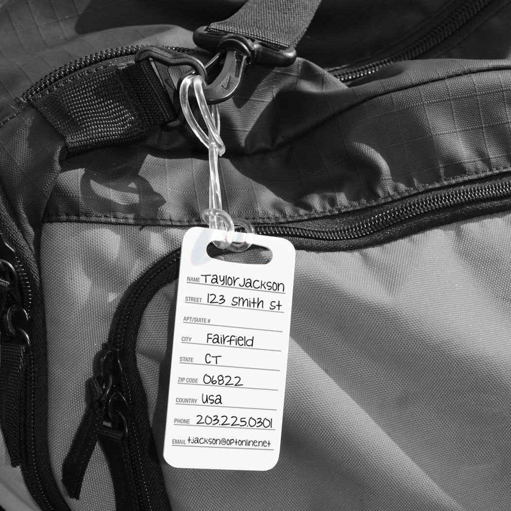 ChalkTalkSPORTS Golf Luggage & Bag Tag | Personalized Crossed Golf Clubs | Standard Lines on Back | Small | Purple/Yellow