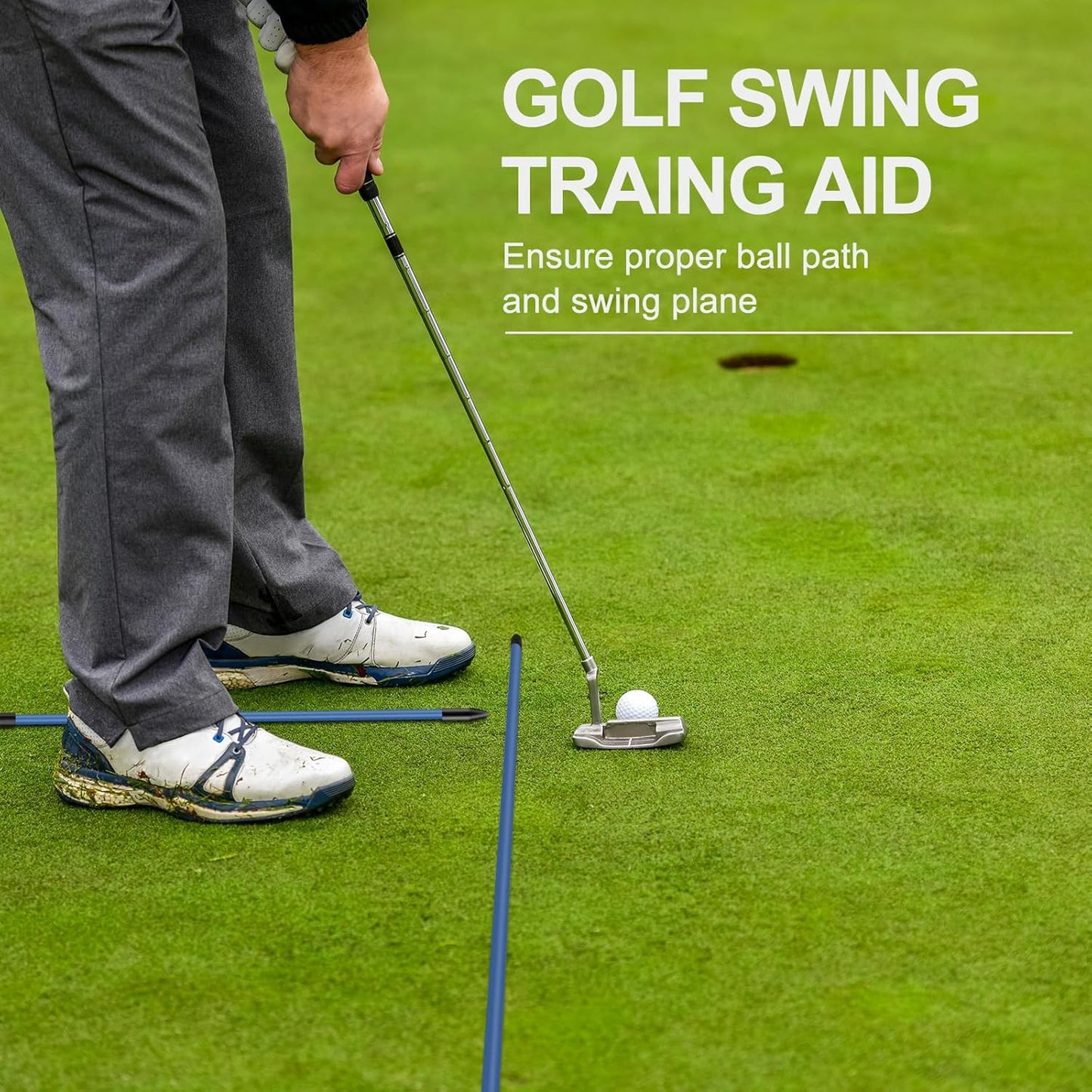 Golf Alignment Sticks 2 Pack,Golf Alignment Rods Upgraded 48" Collapsible Golf Practice Sticks Golf Training Aid for Aiming,Putting,Golf Training Sticks with Clear Tube Case