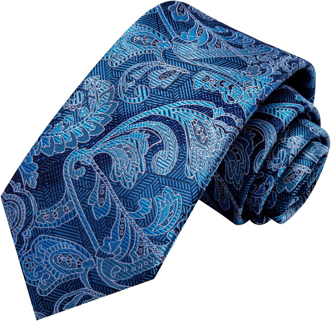 Hi-Tie Men 63inches Tie Set Extra Long Necktie Paisley Tie Pocket Suqare Cufflinks Big and Tall Men Tie