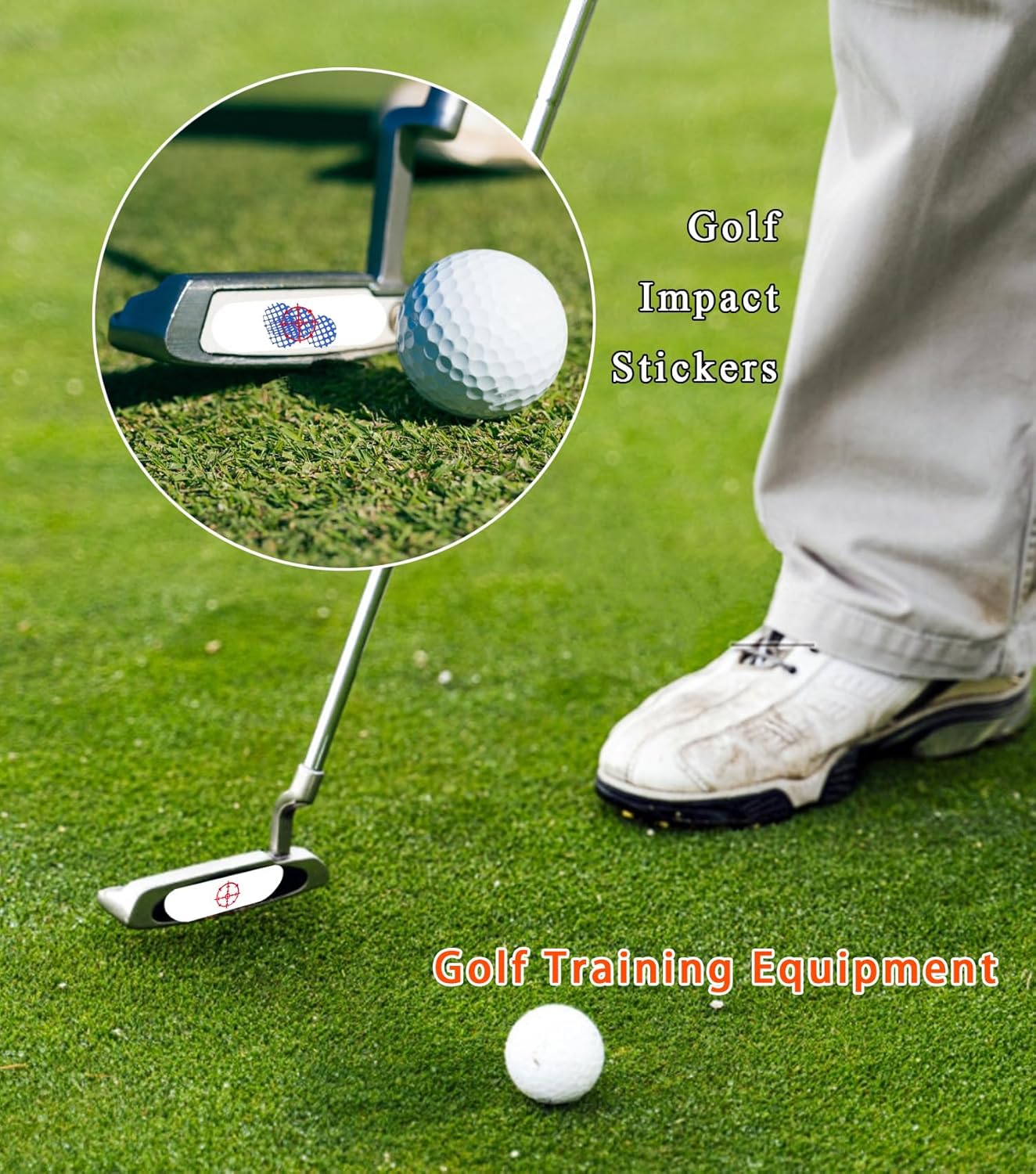 350 pcs Golf Impact Tape, 50 Sheets Swing Training Aid Impact Labels, Improve Golf Swing Accuracy and Distance, Strike Stickers for Iron, Wood & Fairway Clubs