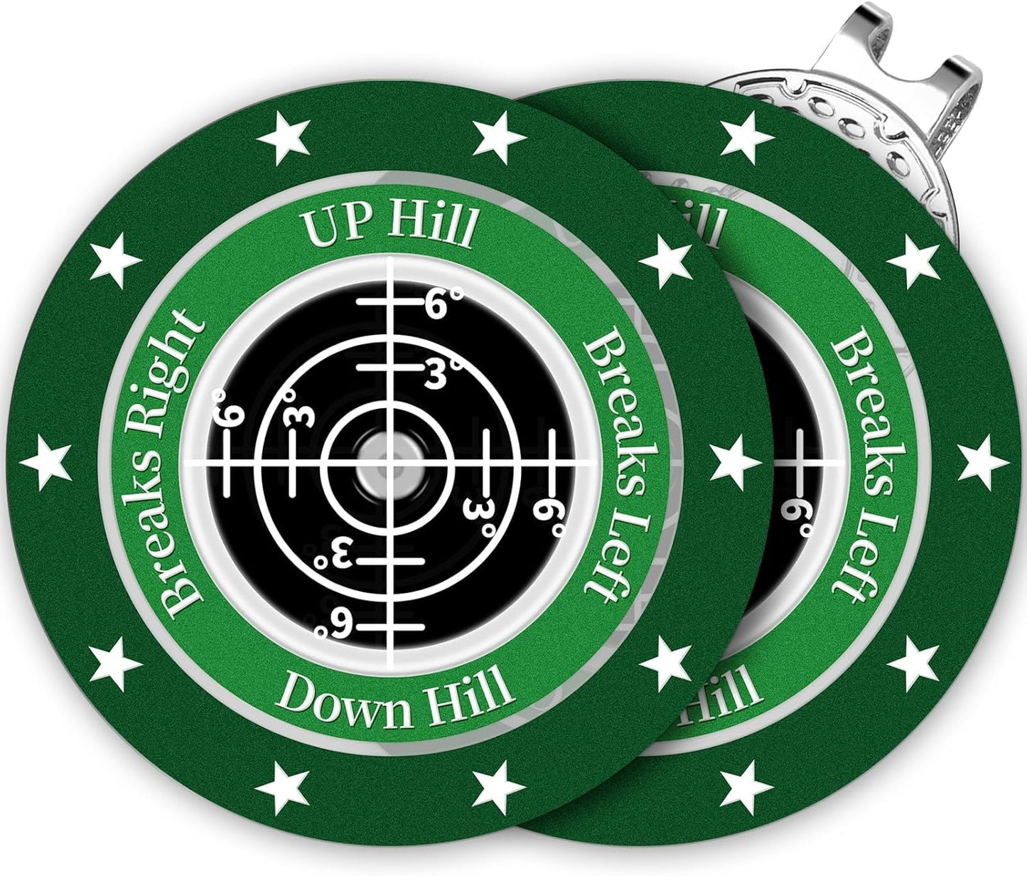 Golf Green Reader, 2 Pack Golf Ball Marker Hat Clip with High Precision Horizontal Bubble, Putting Training Aid Golf Accessories Tool Gift for Men Women