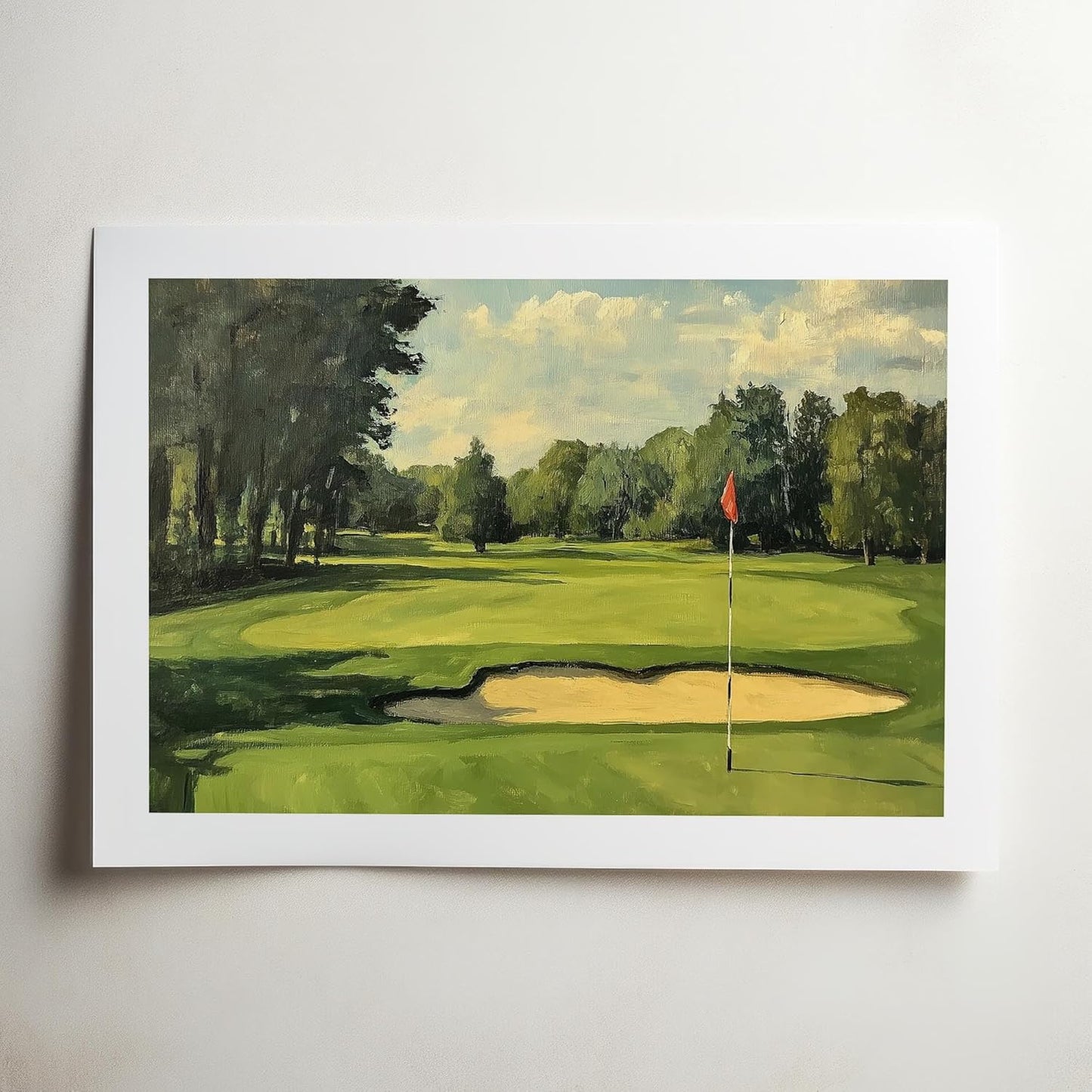 Vintage Golf Course Premium Giclee Fine Art Prints - Antique Style Golf Course Painting Posters, Golf Wall Art, Aesthetic Golfing Poster for Home Office Decor, Ready to Frame